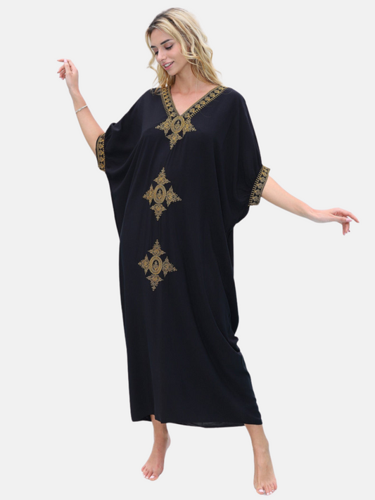 Robe Chamalia de plage brodée en bambou