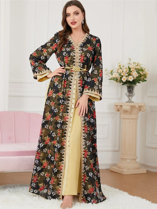 Caftan Hamria Robe Abaya florale