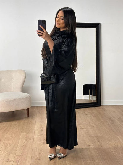 Robe Alia Abaya en Satin de Luxe